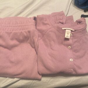 Light purple pajama pants and long sleeve pajama top. Size medium